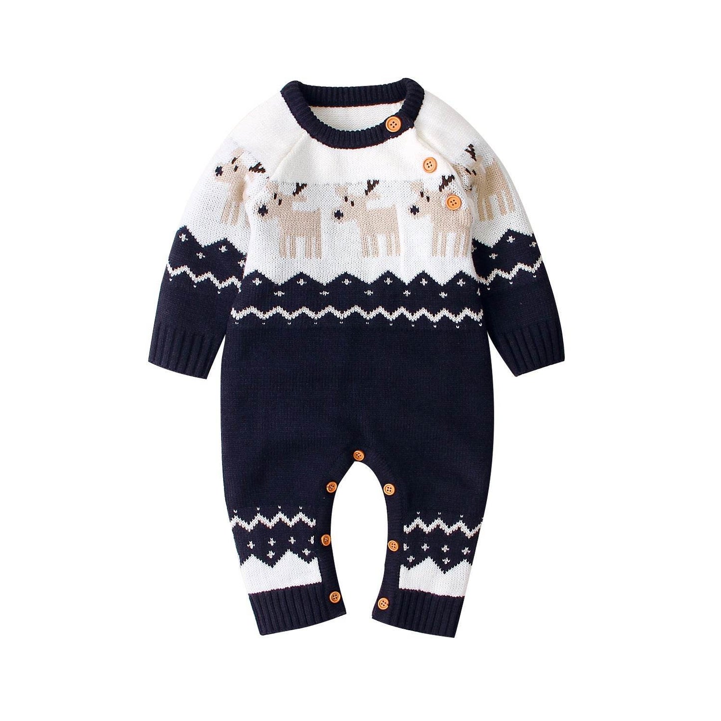 Cartoon Christmas Reindeer Baby Romper – Cozy & Stylish Winter Outfit for Boys and Girls - Pasha