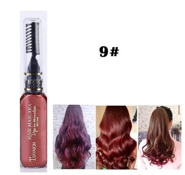 Temporary Hair Dye Mascara – 13 Vibrant Colors for Creative and Safe Hair Styling - Pasha