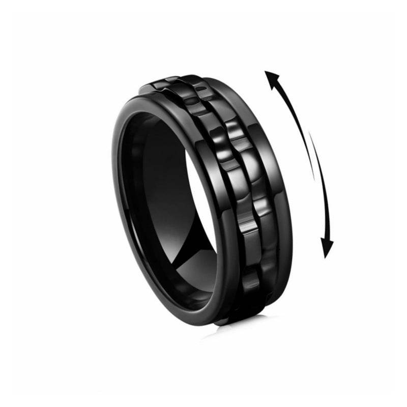 Stylish Titan Steel Anti-Anxiety Fidget Ring – Unisex Spinning Stress Relief Jewelry - Pasha
