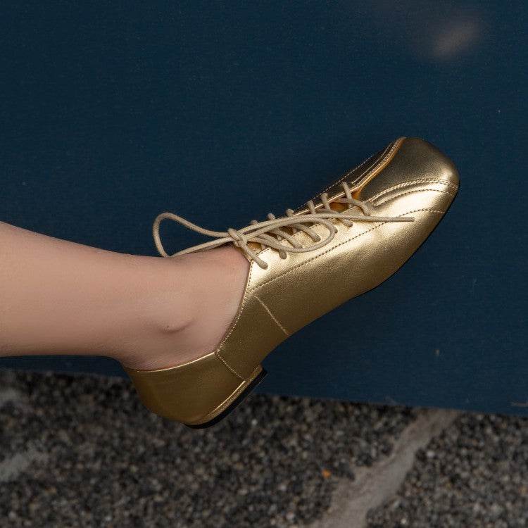 Sheepskin Retro Square Toe Laces for women - Pasha