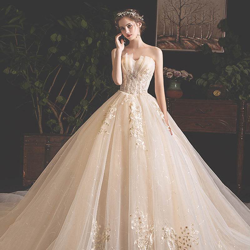 Romantic Mori Wedding Dress – Summer Tube Top Gown - Pasha