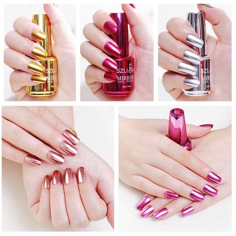 Mirror Silver Nail Polish – Metallic Stainless Steel Color - Pasha