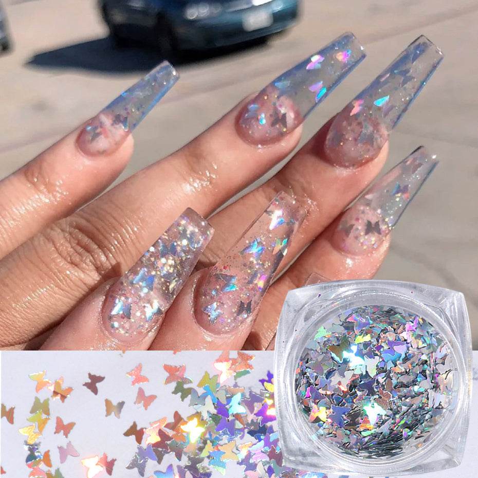 Symphony Butterfly Sequin Nail Decoration - Pasha