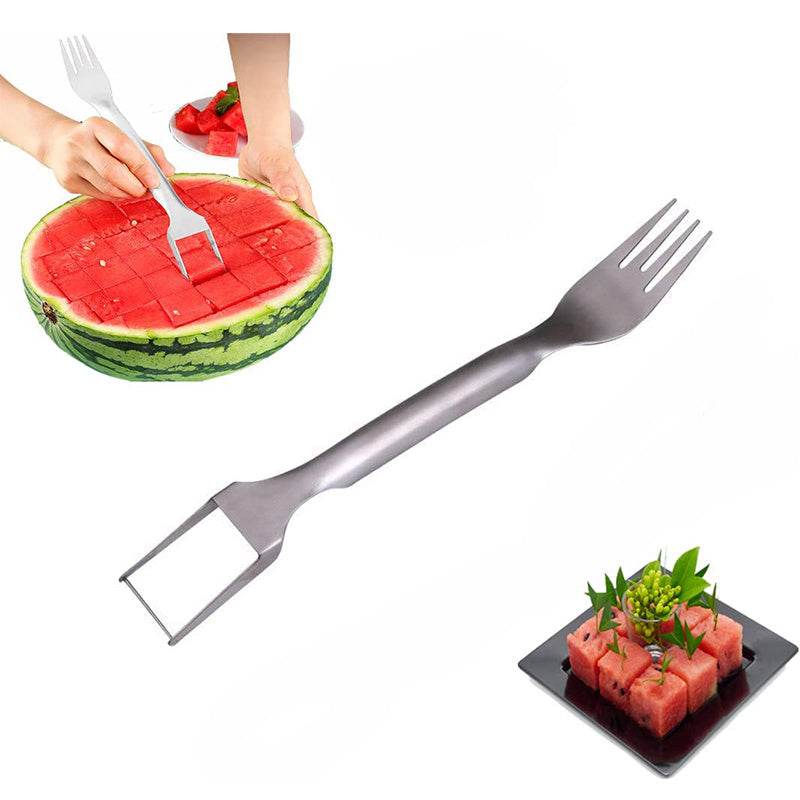 Watermelon Fork Slicer 2-in-1 – Stainless Steel Fruit Cutter for Easy Slicing - Pasha