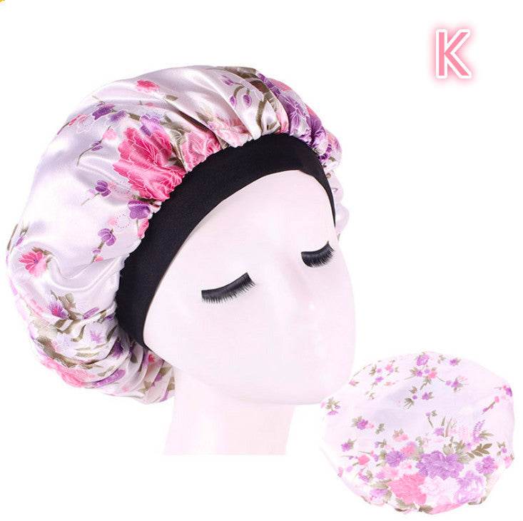 Beauty Satin Silk Hair Bonnet – Elegant Sleep Night Cap with Beautiful Print - Pasha