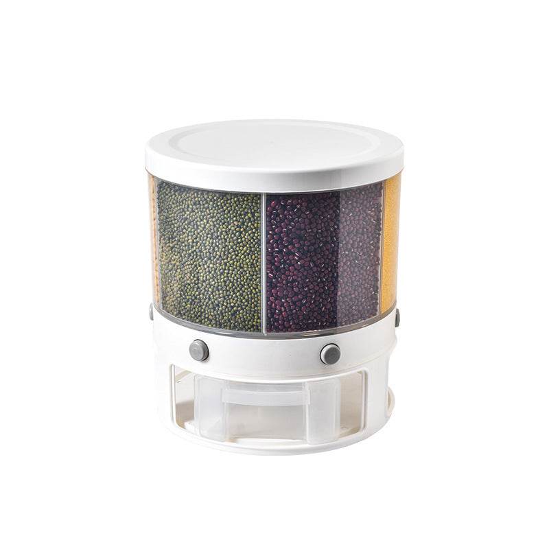 Eco-Friendly Rotary Grain Storage Box - Adjustable Food Container for Kitchen Organization - Pasha