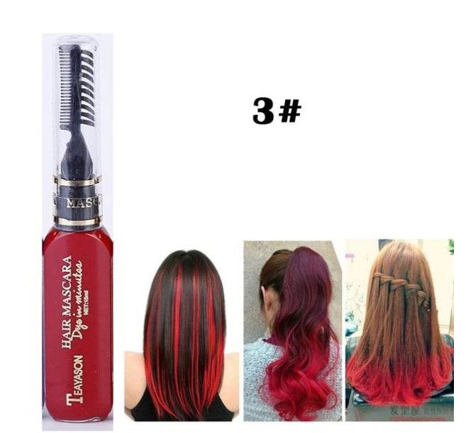 Temporary Hair Dye Mascara – 13 Vibrant Colors for Creative and Safe Hair Styling - Pasha