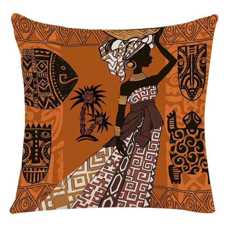 African Woman Pillow Cover-Stylish National Design - Pasha