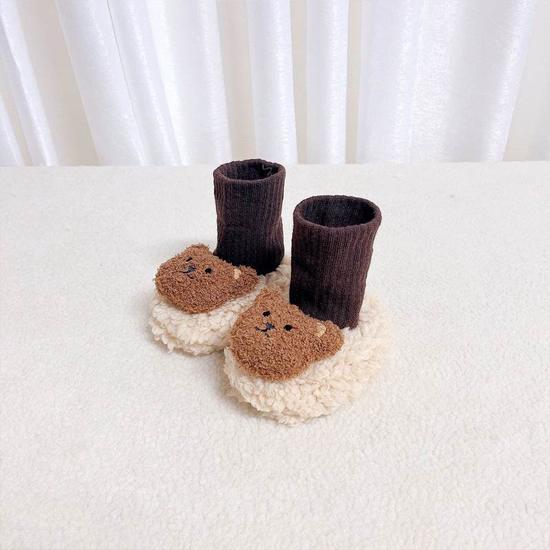 Thick Cotton Shoe Covers – Baby Foot Protectors with Plush Velour - Pasha