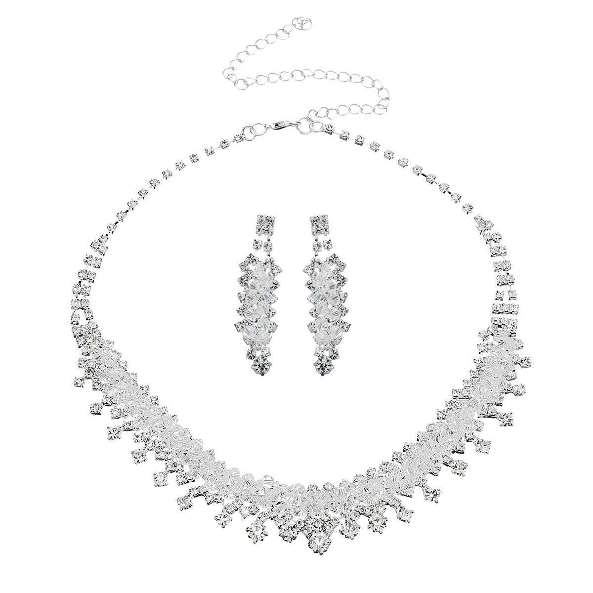 Elegant Silver Wedding Jewelry Set - 3-Piece Bridal Accessory Collection - Pasha