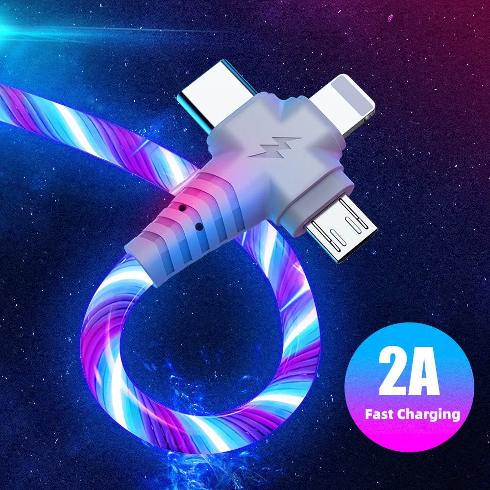 Fast 3-in-1 Charging Cable - Aluminum Alloy with Luminous Feature - Pasha