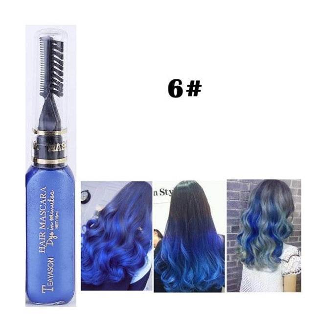 Temporary Hair Dye Mascara – 13 Vibrant Colors for Creative and Safe Hair Styling - Pasha