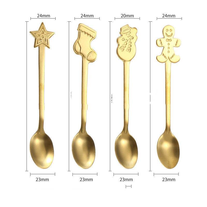Cartoon Christmas Spoon Gift Set – Festive Stainless Steel Spoon for Kids with Floral & Cartoon Design - Pasha