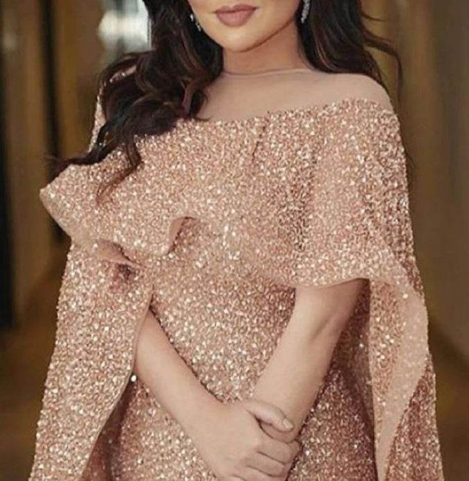 Luxury Mermaid Evening Dress – Dubai Gold Style - Pasha