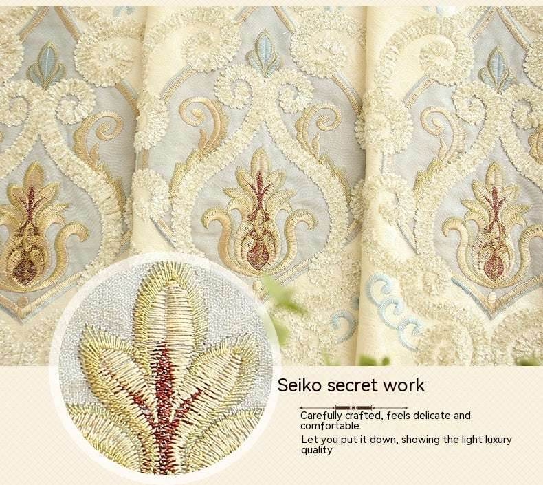 European Embroidered Curtains – Crown Mesh Design - Pasha