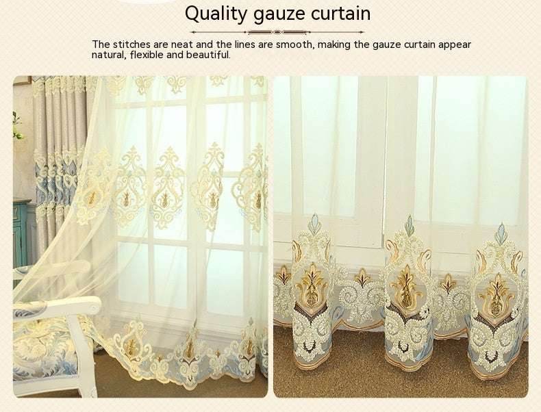 European Embroidered Curtains – Crown Mesh Design - Pasha