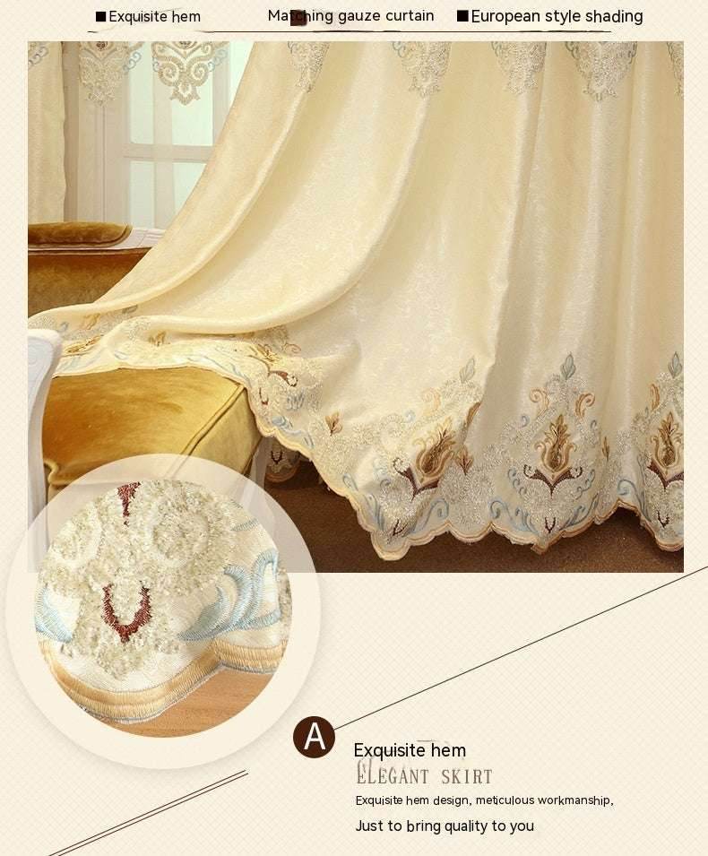 European Embroidered Curtains – Crown Mesh Design - Pasha