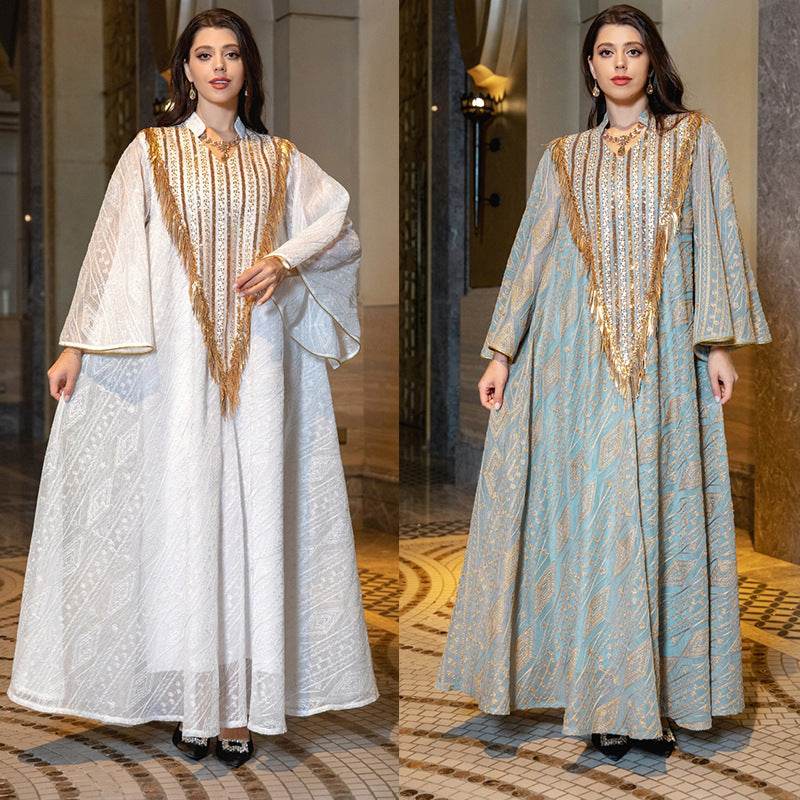 Arabic Style Evening Dress – Sequin & Embroidery Gown - Pasha