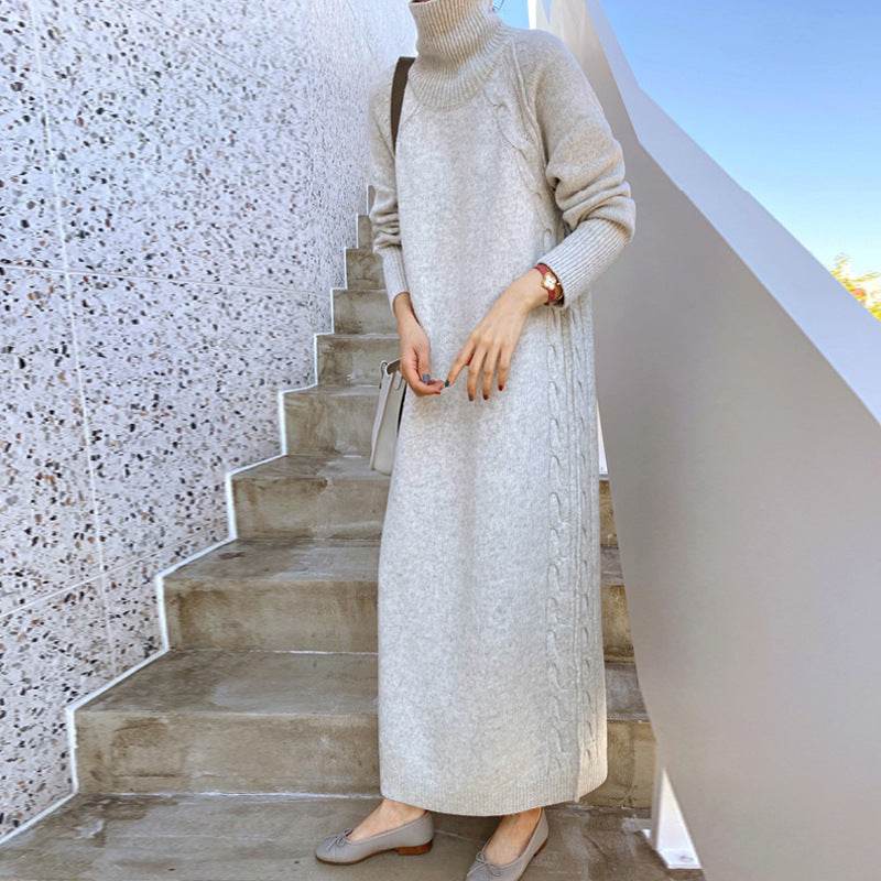 Elegant knitted long dress for women - Pasha