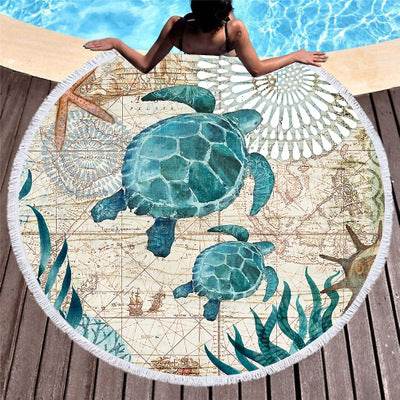 Sea Turtle Microfiber Towel – Vibrant & Quick-Dry - Pasha