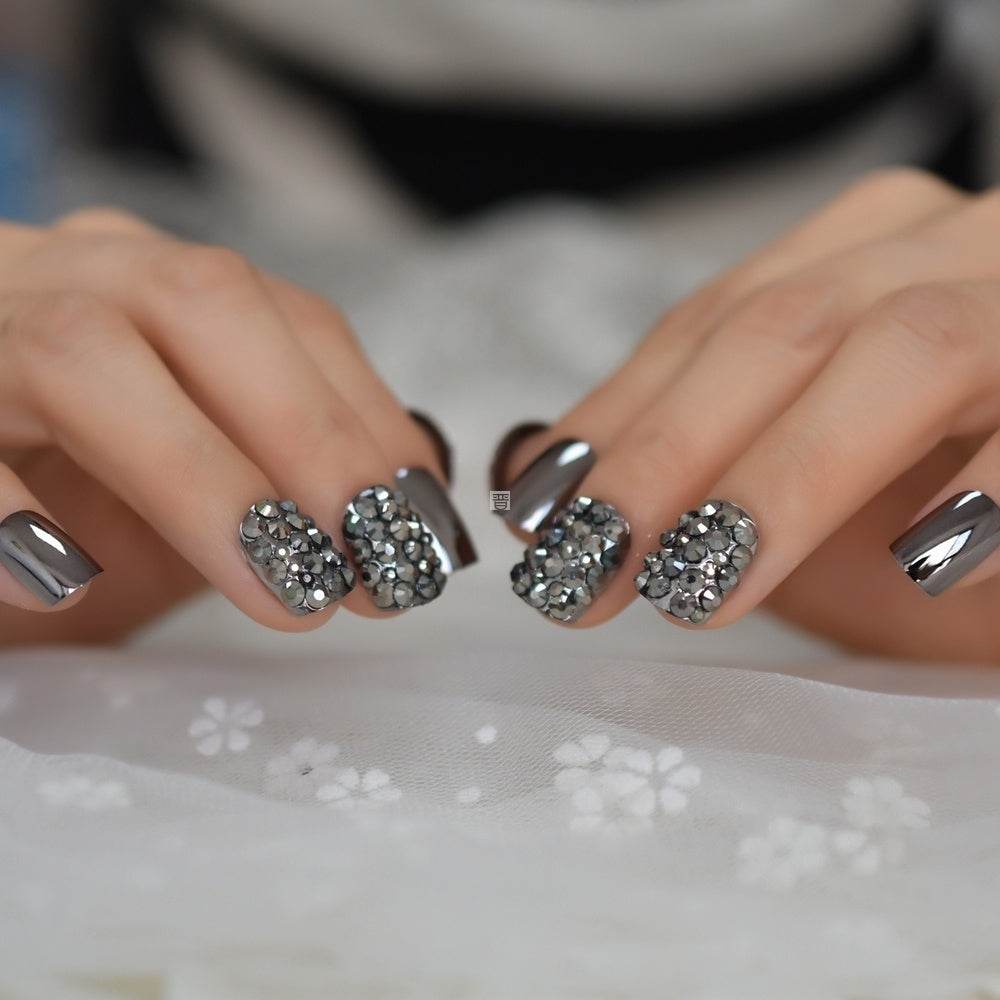 Metallic False Nails for Women – Square Shape - Pasha