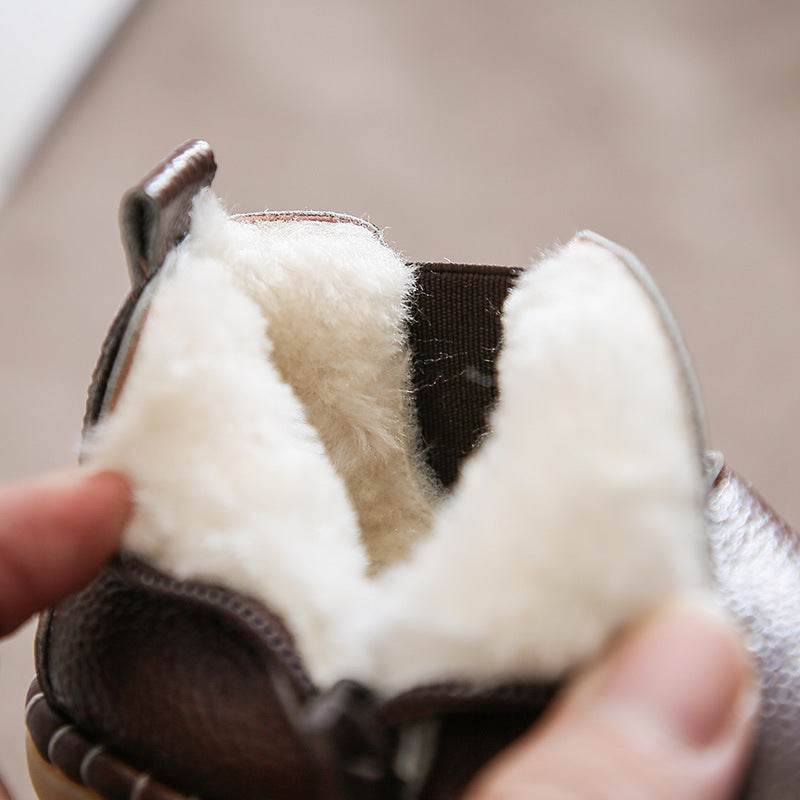 Winter Leather Baby Shoes – Soft Cotton Sole for Warmth & Comfort - Pasha