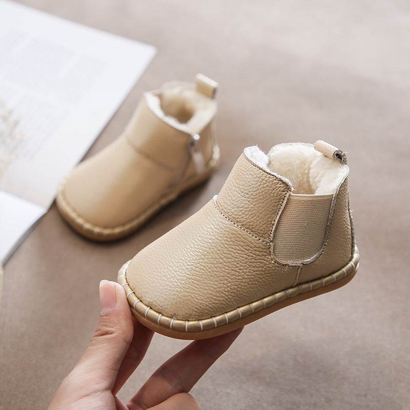 Winter Leather Baby Shoes – Soft Cotton Sole for Warmth & Comfort - Pasha