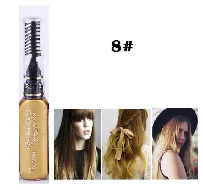 Temporary Hair Dye Mascara – 13 Vibrant Colors for Creative and Safe Hair Styling - Pasha