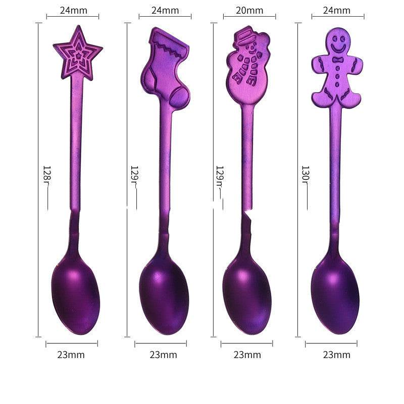 Cartoon Christmas Spoon Gift Set – Festive Stainless Steel Spoon for Kids with Floral & Cartoon Design - Pasha