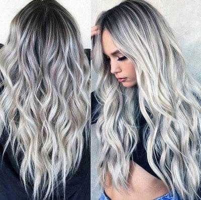 Long Gray Curly Wig – Glamorous 70 cm Style - Pasha