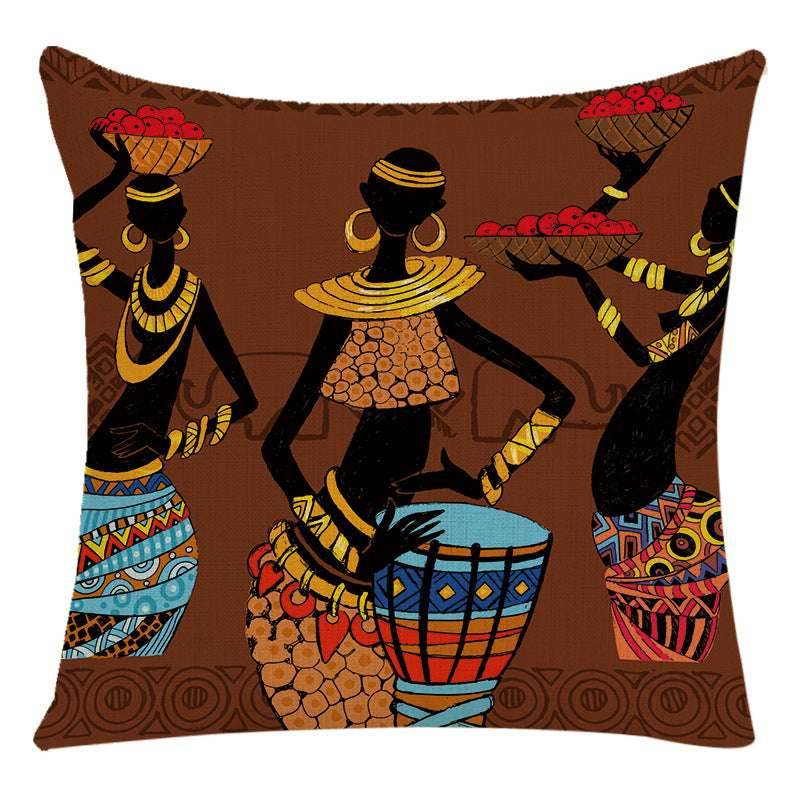 African Woman Pillow Cover-Stylish National Design - Pasha