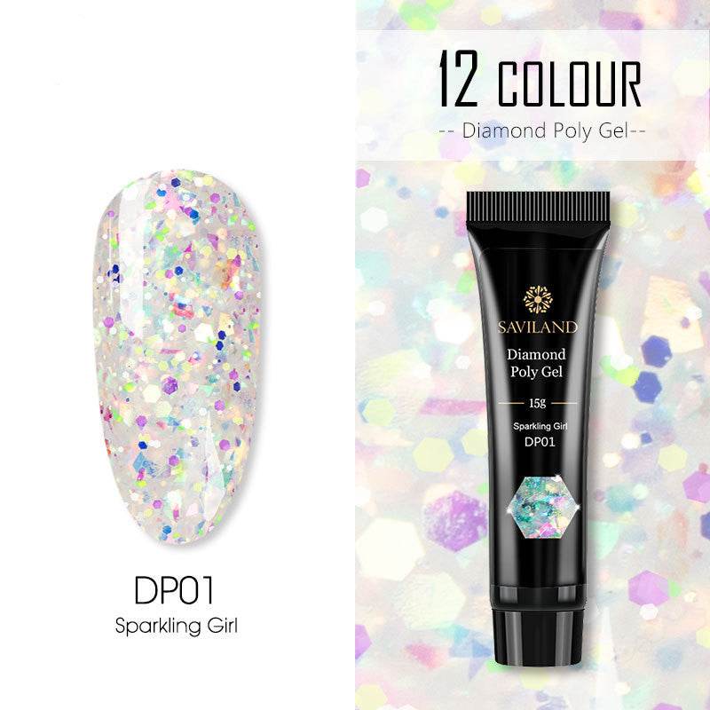Colorful PolyGel with Glitter - Pasha
