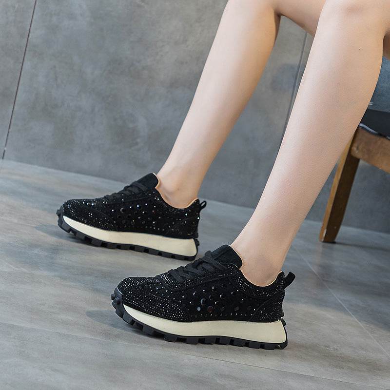 Rhinestone Leather Cortez Pumps for women - Pasha