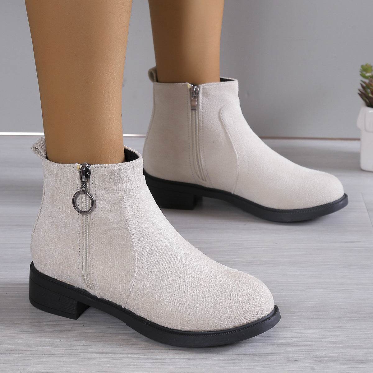 Square Heel Suede Boots for women - Pasha