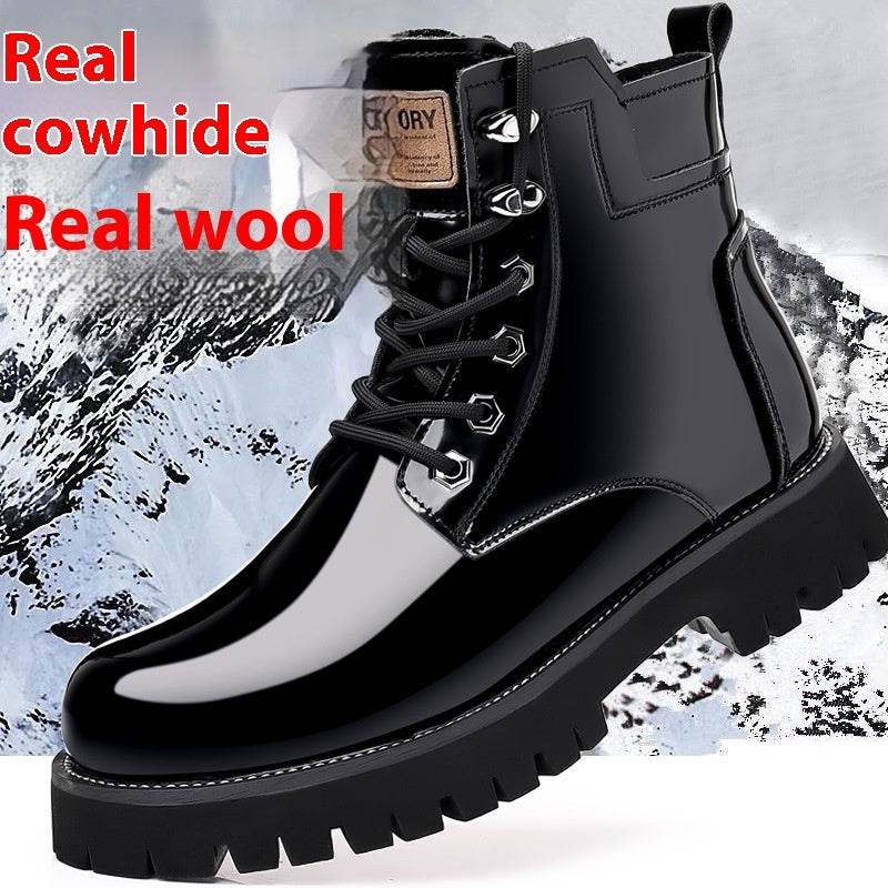 Herbst Winter Martin Stiefel Herren Plattform Mid-top aus echtem Leder - Pasha