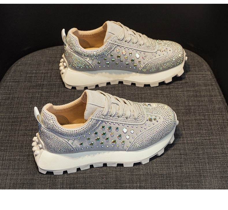 Rhinestone Leather Cortez Pumps for women - Pasha