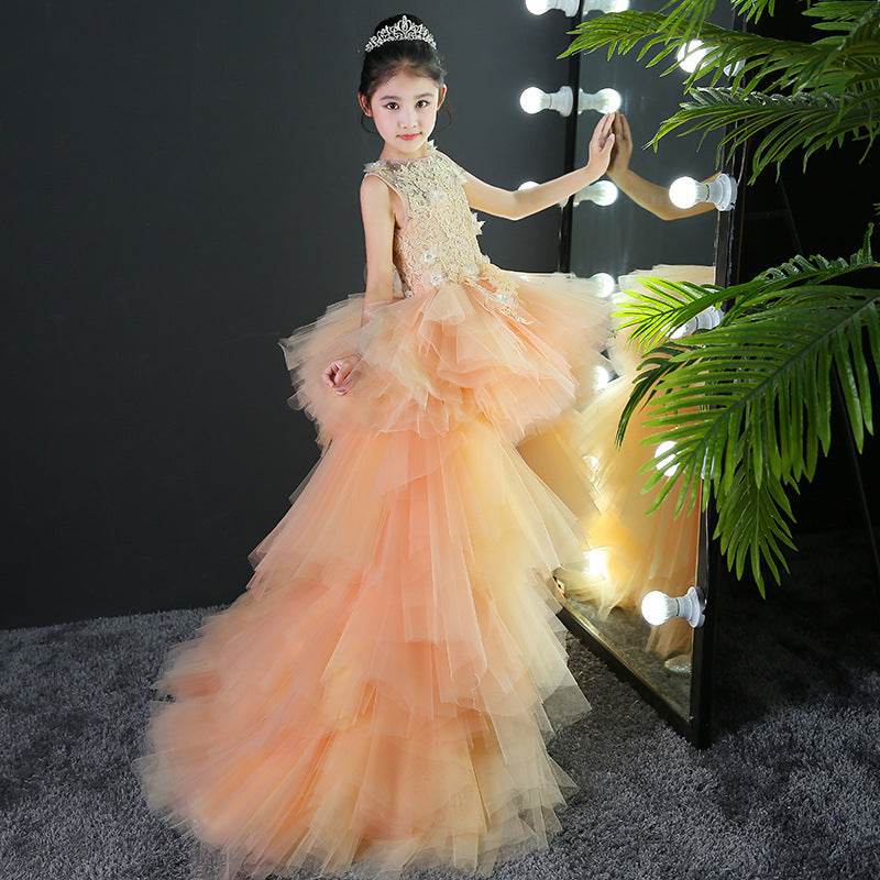 Princess Evening Dress for Girls with Removable Train – Perfect for Special Occasions - Pasha