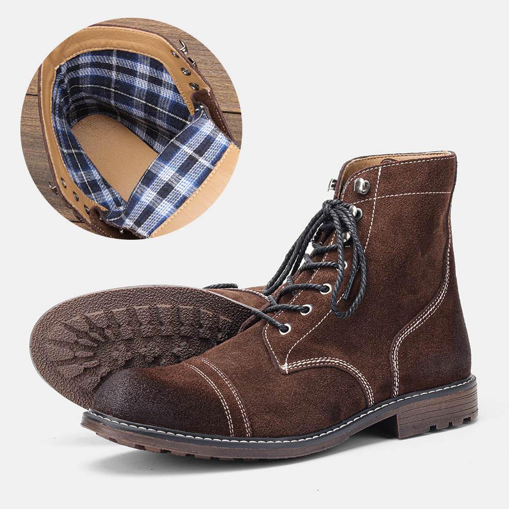 Men's Martin Retro Boots – Cowhide & Classic Style - Pasha