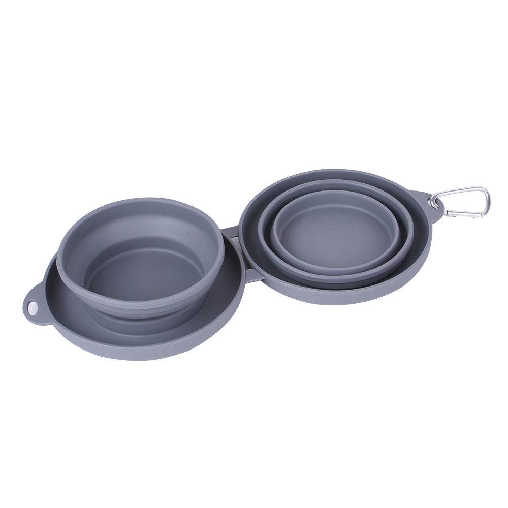 Foldable Rubber Double Bowl for Pets – Ideal for Feeding & Travel - Pasha