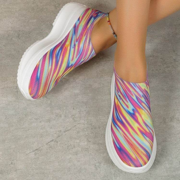 Extreme Printed Platform Color Gradient Flyknit Sneakers for women - Pasha