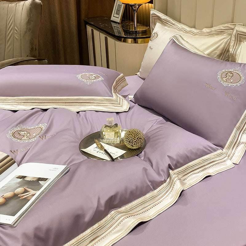 Cotton Satin Bedding Set – Elegant & Plain Color - Pasha
