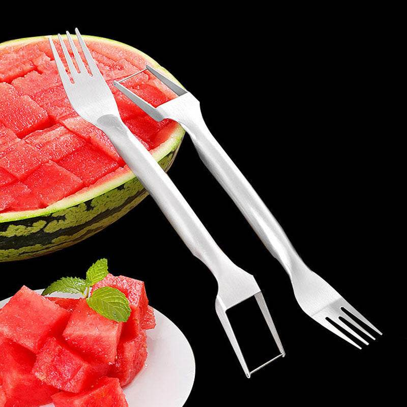 Watermelon Fork Slicer 2-in-1 – Stainless Steel Fruit Cutter for Easy Slicing - Pasha