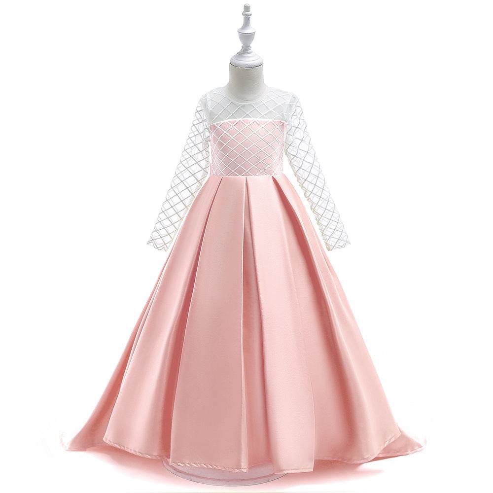Charming Mesh Long-Sleeve After-Run Dress for Girls (3-8 Years) - Pasha