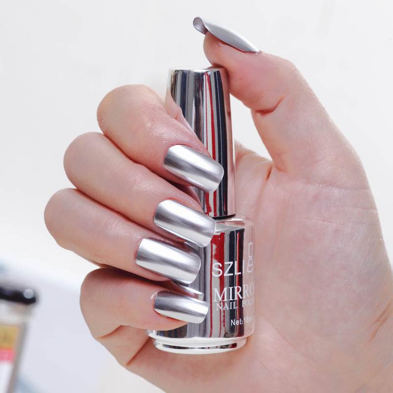 Mirror Silver Nail Polish – Metallic Stainless Steel Color - Pasha