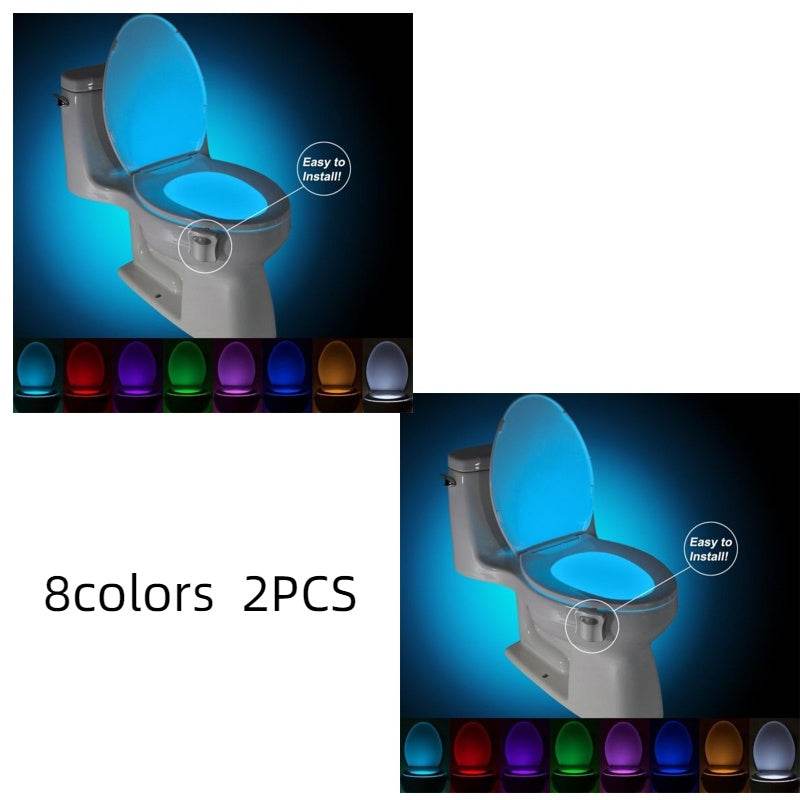 Automatic Induction LED Toilet Night Light – 8 Color Motion Sensor Bathroom Light - Pasha