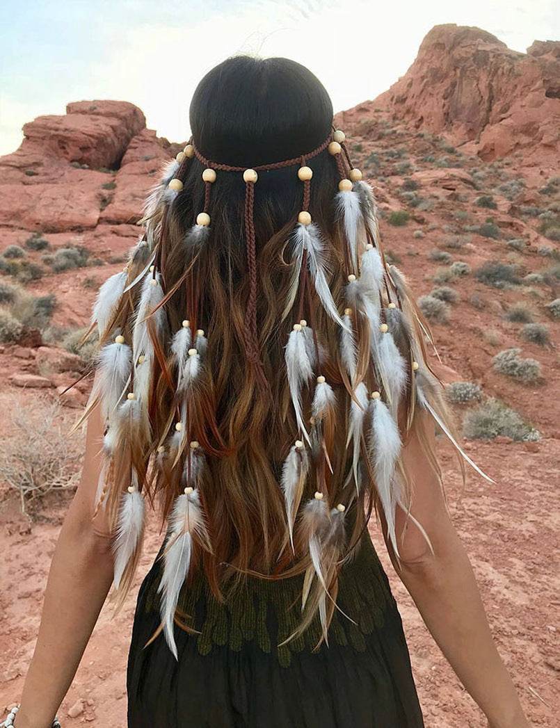 Bohemian Long Feather Headband – Stylish & Elegant Festival Hair Accessory - Pasha