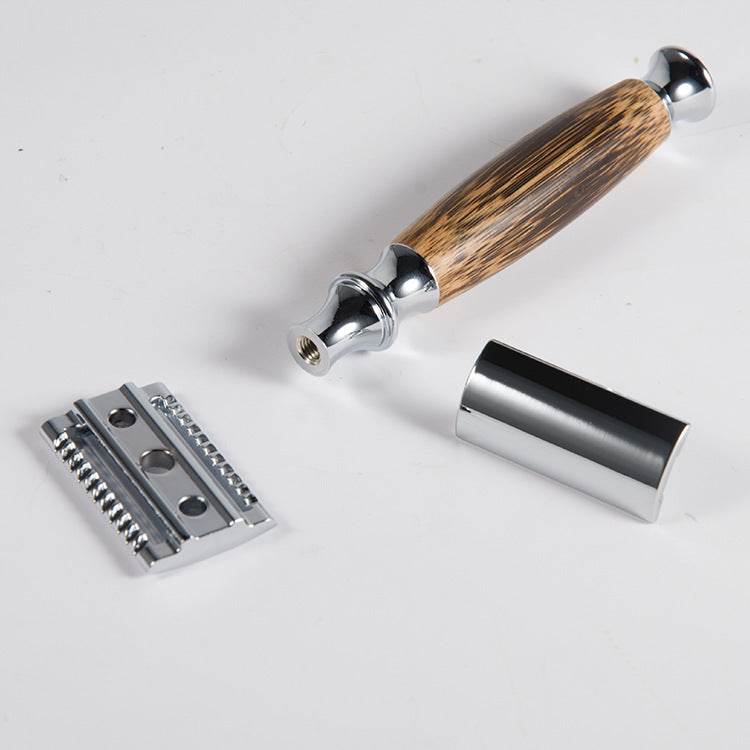 Natural Retro Bamboo Handle Double-Standard Single-Edged Safety Razor – Sustainable & Precise Shaving Experience - Pasha