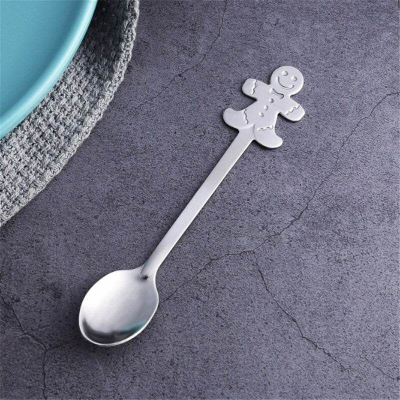 Cartoon Christmas Spoon Gift Set – Festive Stainless Steel Spoon for Kids with Floral & Cartoon Design - Pasha
