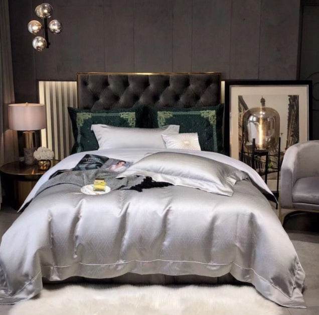 Black Gold Jacquard Bedding – Luxury Cotton Set - Pasha