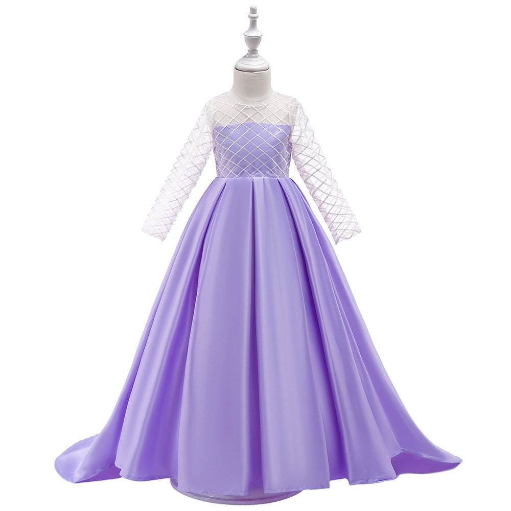 Charming Mesh Long-Sleeve After-Run Dress for Girls (3-8 Years) - Pasha